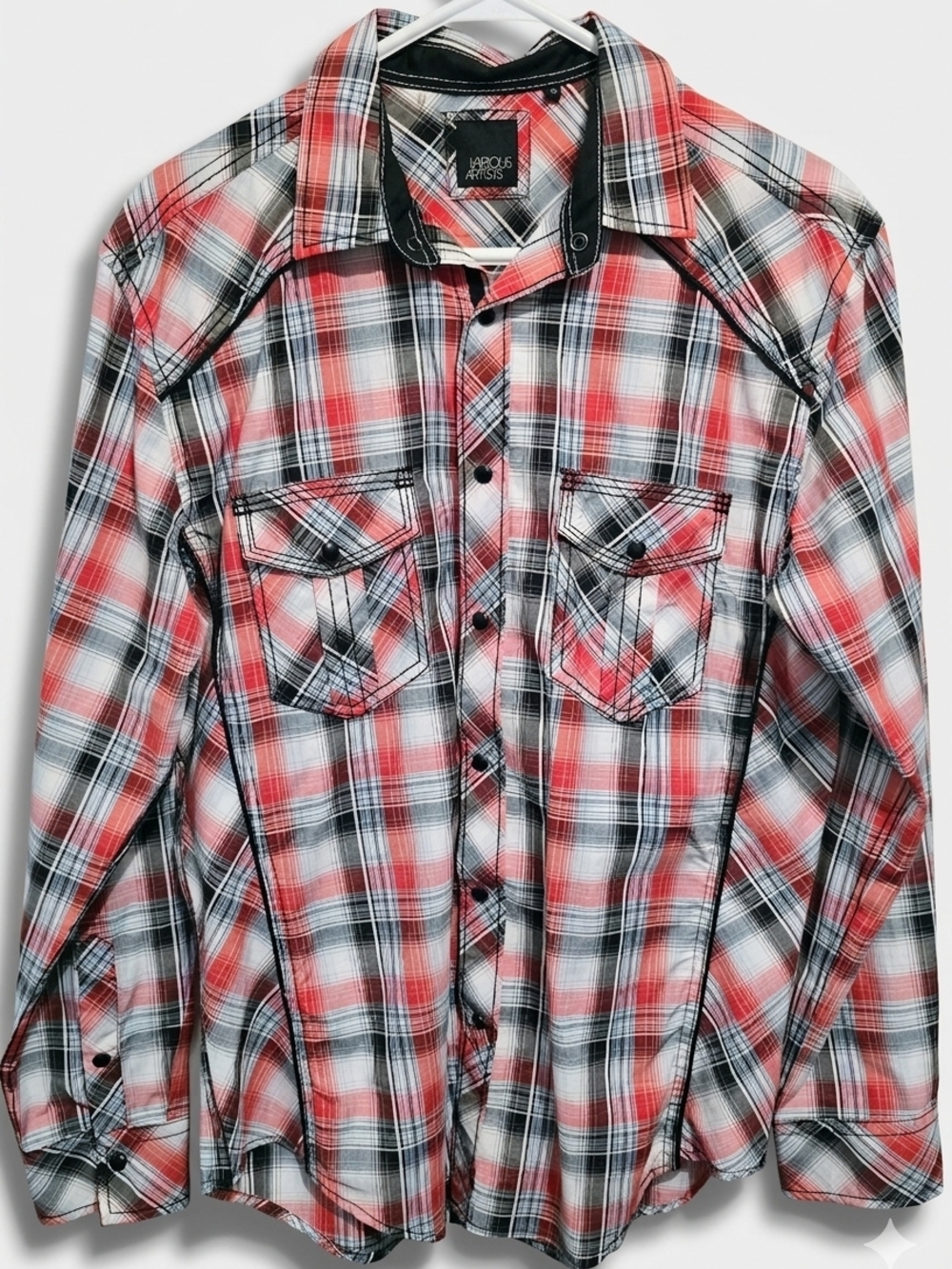 Various Artists Red Plaid Long-Sleeve Shirt